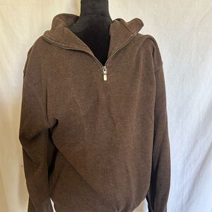 Men's Brown Quarter Zip Sweater